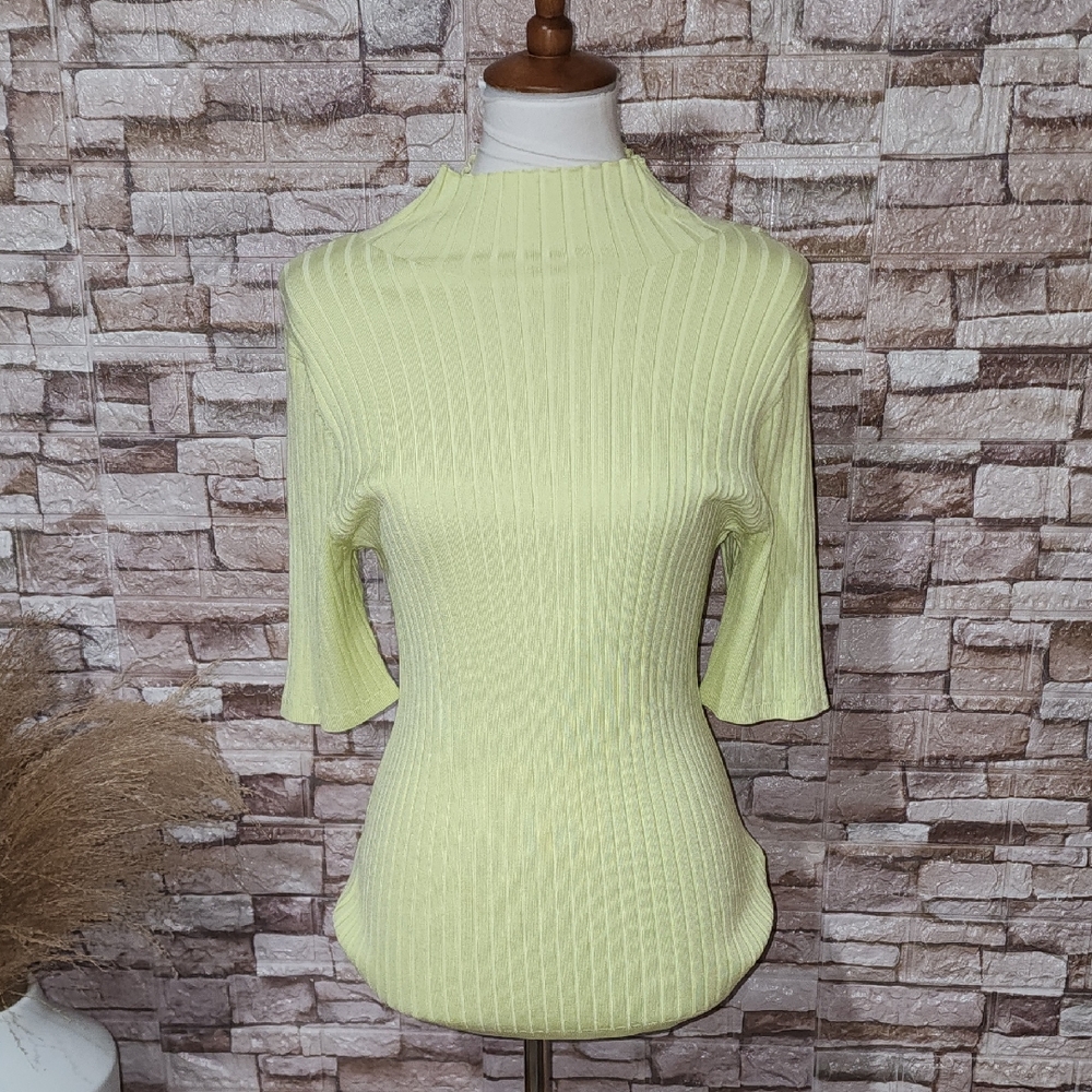 525 America Citrus Lemon Ribbed Knit Top Brand New Born In BKLYN